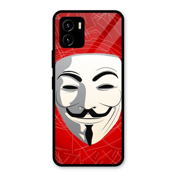 Anonymous Mask Abstract  Glass Back Case for Vivo Y15s