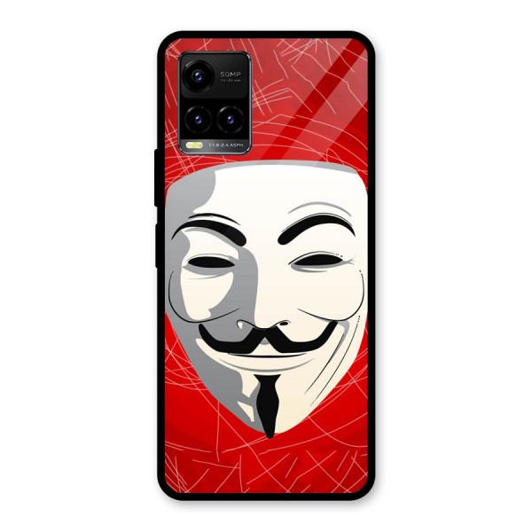 Anonymous Mask Abstract  Glass Back Case for Vivo Y33s