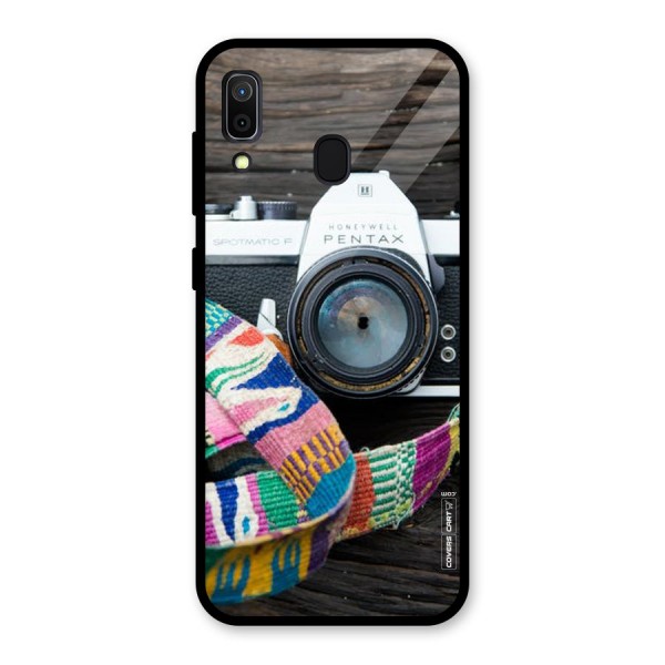 Antique Camera Glass Back Case for Galaxy A30