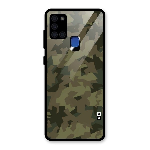 Army Abstract Glass Back Case for Galaxy A21s