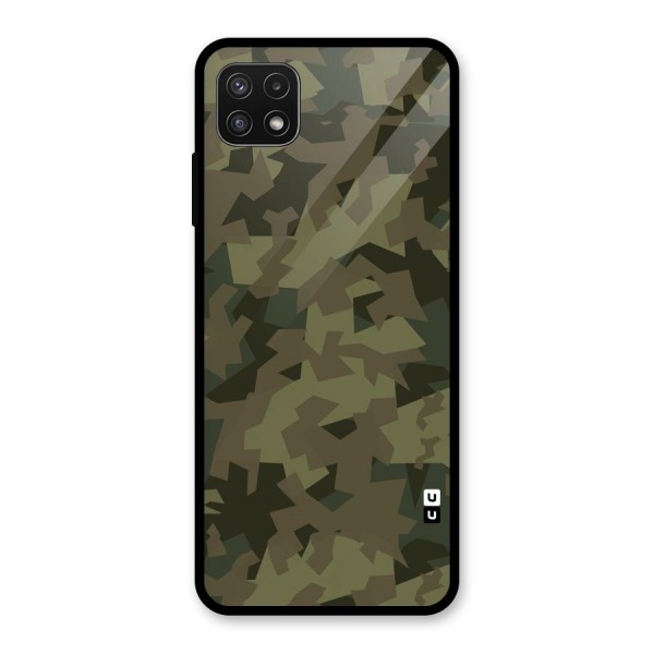 Army Abstract Glass Back Case for Galaxy A22 5G