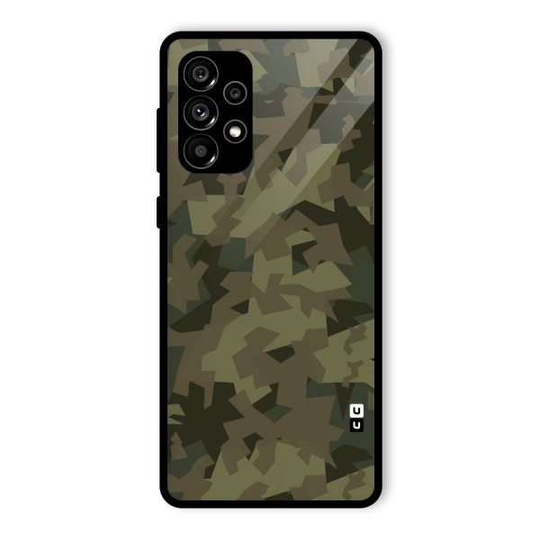 Army Abstract Glass Back Case for Galaxy A73 5G