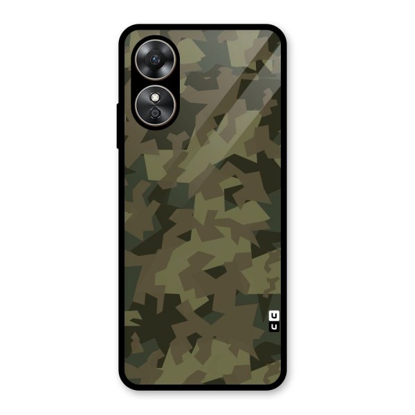 Army Abstract Glass Back Case for Oppo A17