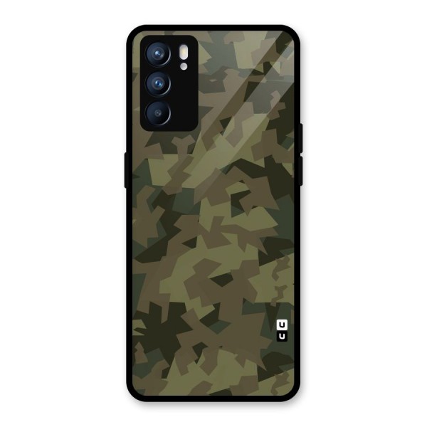 Army Abstract Glass Back Case for Oppo Reno6 5G