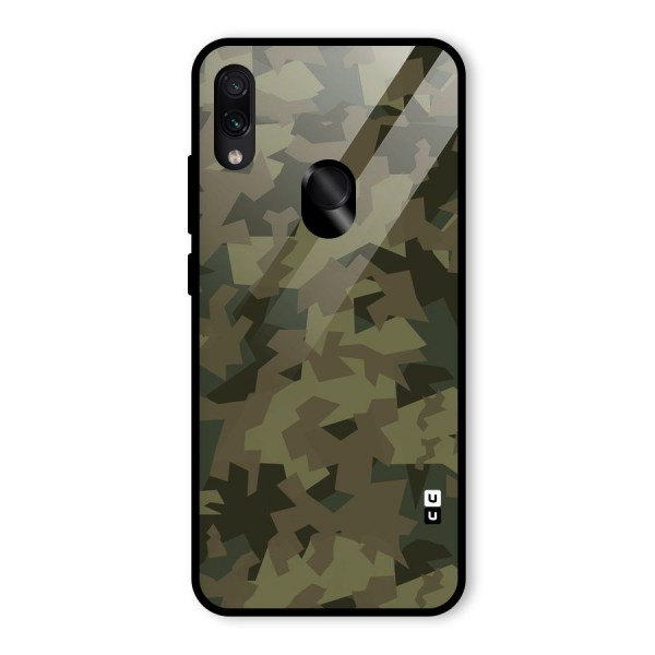 Army Abstract Glass Back Case for Redmi Note 7