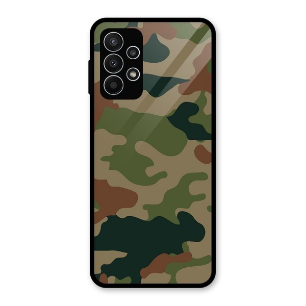 Army Camouflage Glass Back Case for Galaxy A23