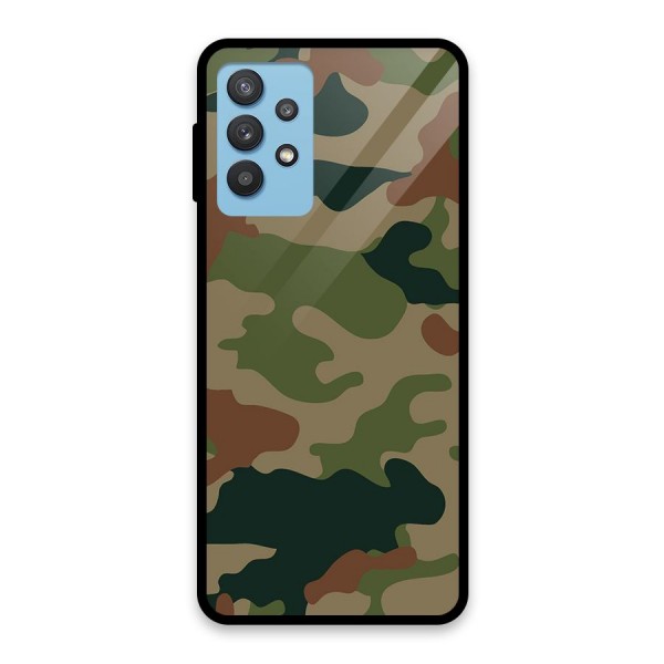 Army Camouflage Glass Back Case for Galaxy M32 5G