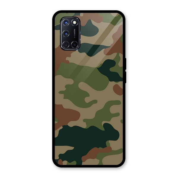 Army Camouflage Glass Back Case for Oppo A52