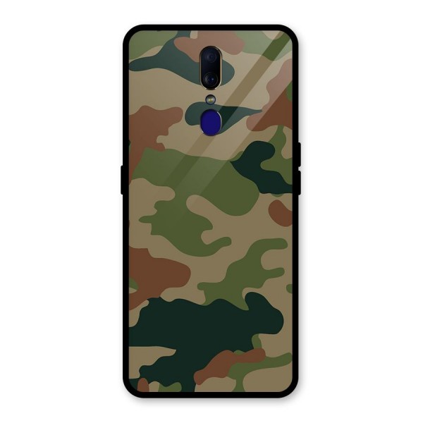 Army Camouflage Glass Back Case for Oppo F11