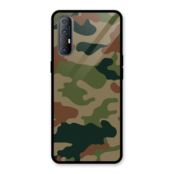 Army Camouflage Glass Back Case for Oppo Reno3 Pro