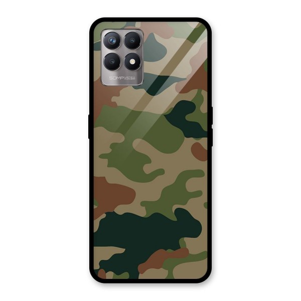 Army Camouflage Glass Back Case for Realme 8i