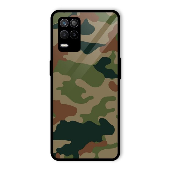 Army Camouflage Glass Back Case for Realme 9 5G