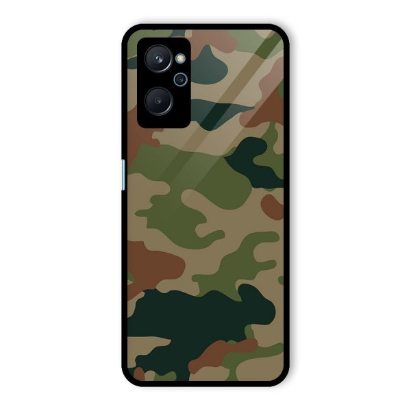 Army Camouflage Glass Back Case for Realme 9i