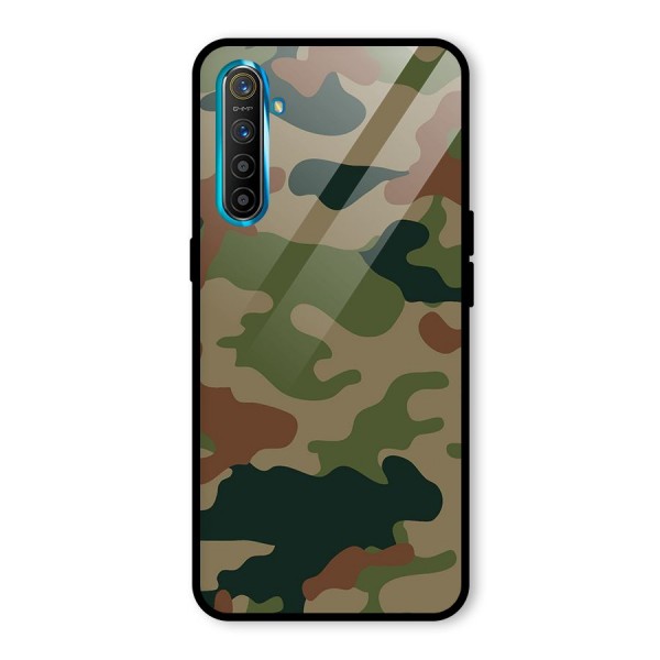 Army Camouflage Glass Back Case for Realme XT