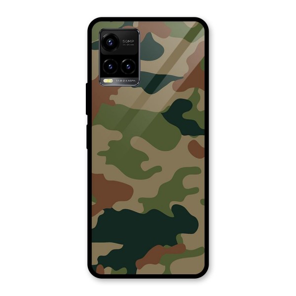 Army Camouflage Glass Back Case for Vivo Y21 2021