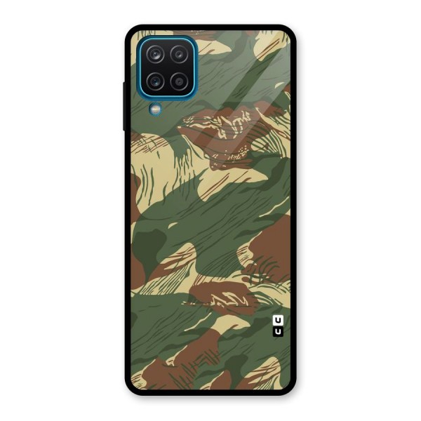 Army Design Glass Back Case for Galaxy A12