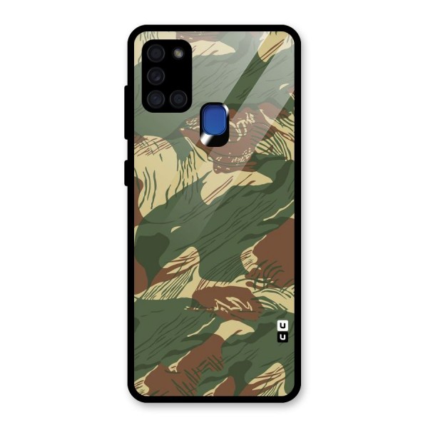 Army Design Glass Back Case for Galaxy A21s