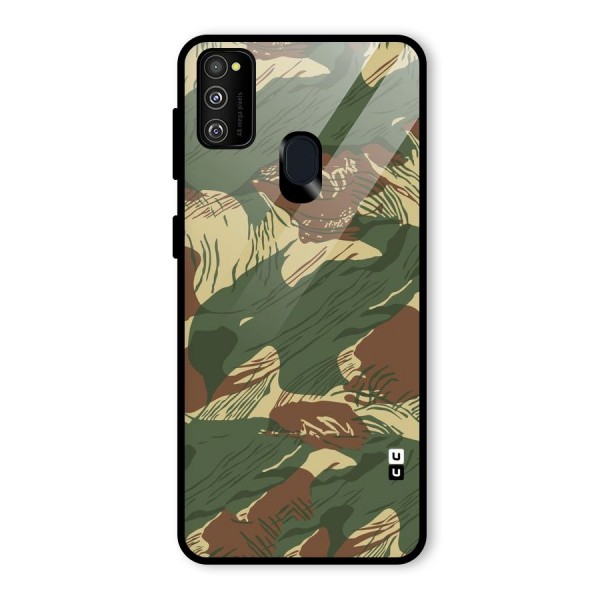 Army Design Glass Back Case for Galaxy M21