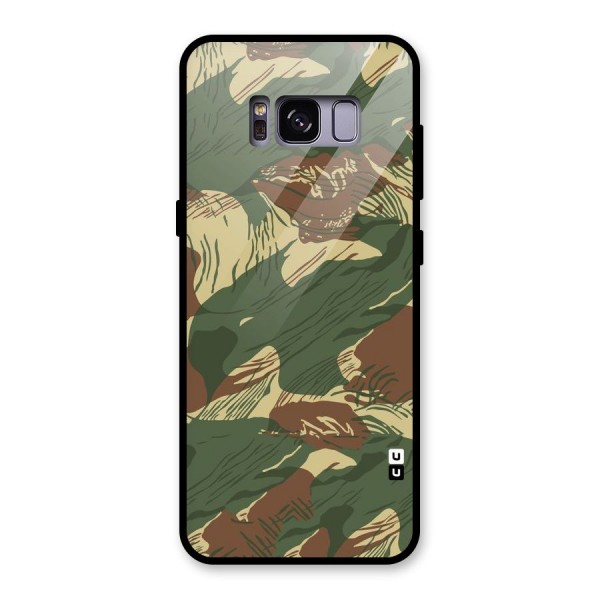 Army Design Glass Back Case for Galaxy S8