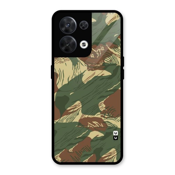 Army Design Glass Back Case for Oppo Reno8 5G