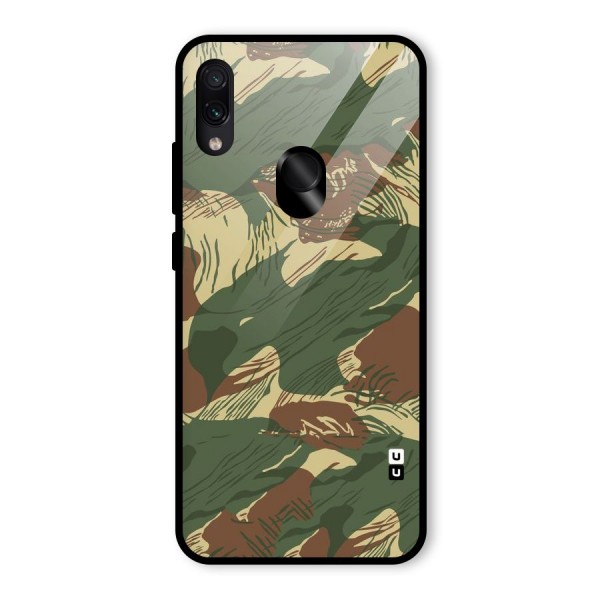 Army Design Glass Back Case for Redmi Note 7