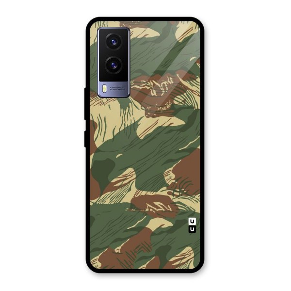 Army Design Glass Back Case for Vivo V21e 5G