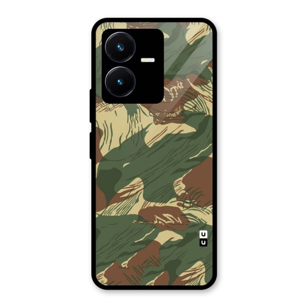 Army Design Glass Back Case for Vivo Y22