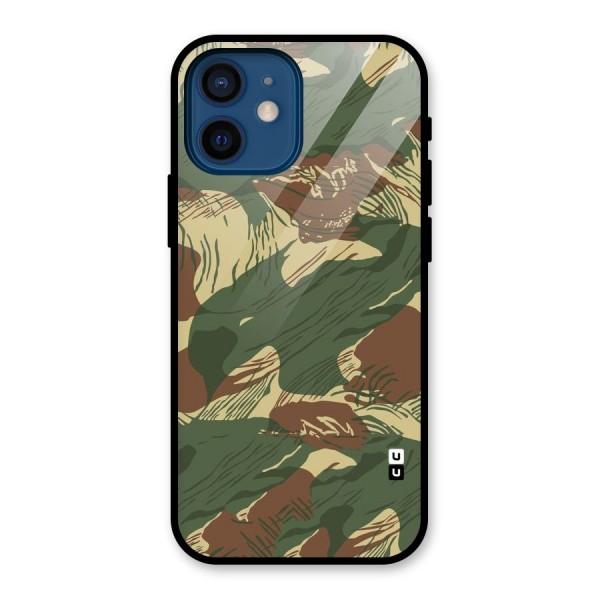 Army Design Glass Back Case for iPhone 12 Mini