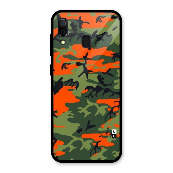 Army Pattern Glass Back Case for Galaxy A30