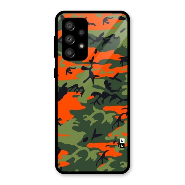 Army Pattern Glass Back Case for Galaxy A32