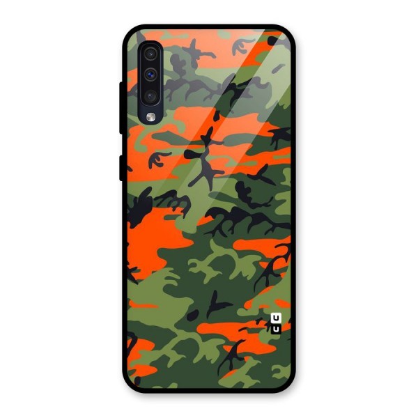 Army Pattern Glass Back Case for Galaxy A50s