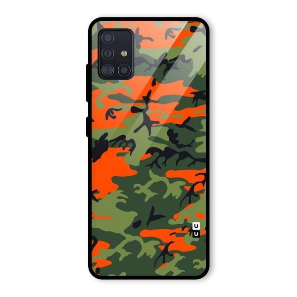 Army Pattern Glass Back Case for Galaxy A51