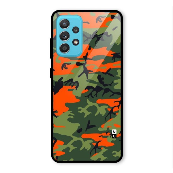 Army Pattern Glass Back Case for Galaxy A52s 5G