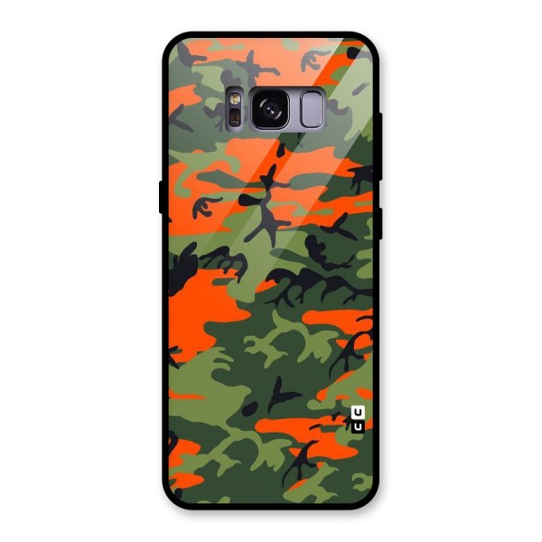 Army Pattern Glass Back Case for Galaxy S8