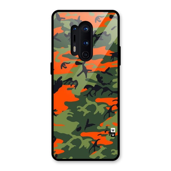 Army Pattern Glass Back Case for OnePlus 8 Pro