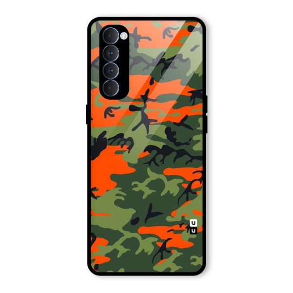 Army Pattern Glass Back Case for Oppo Reno4 Pro