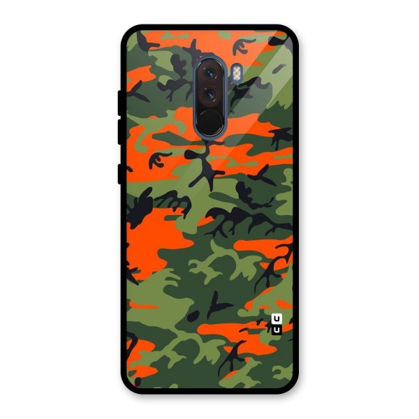 Army Pattern Glass Back Case for Poco F1