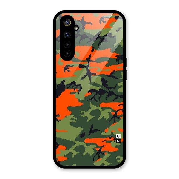 Army Pattern Glass Back Case for Realme 6i