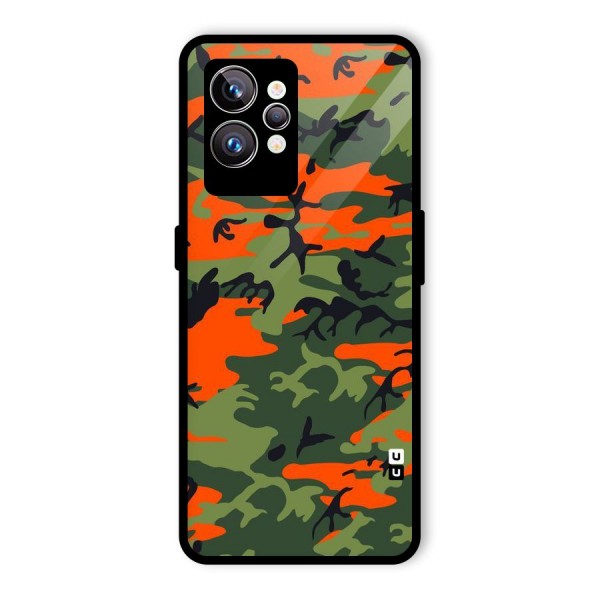 Army Pattern Glass Back Case for Realme GT2 Pro