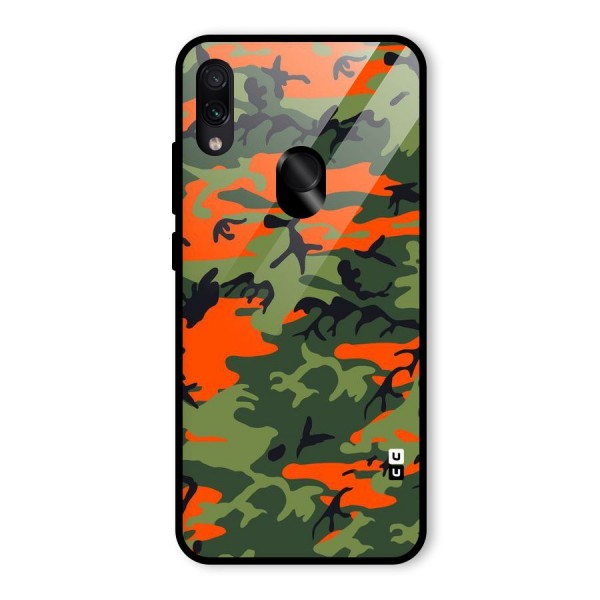 Army Pattern Glass Back Case for Redmi Note 7