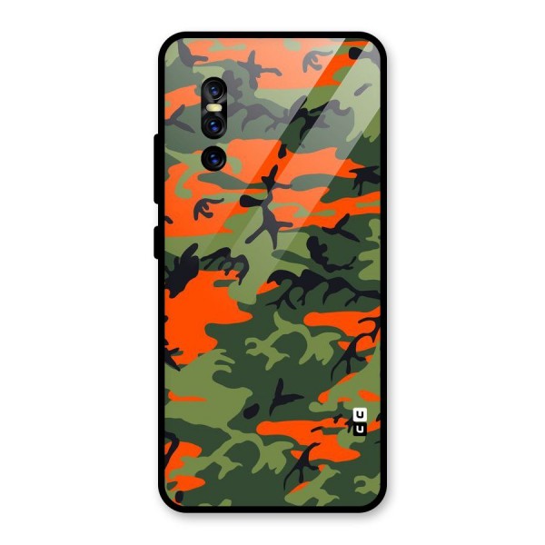 Army Pattern Glass Back Case for Vivo V15 Pro