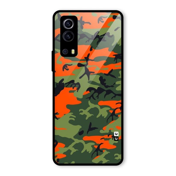 Army Pattern Glass Back Case for Vivo iQOO Z3