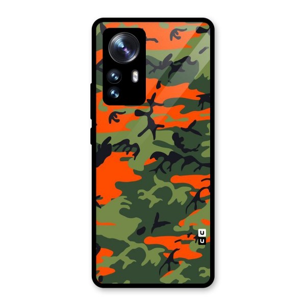 Army Pattern Glass Back Case for Xiaomi 12 Pro
