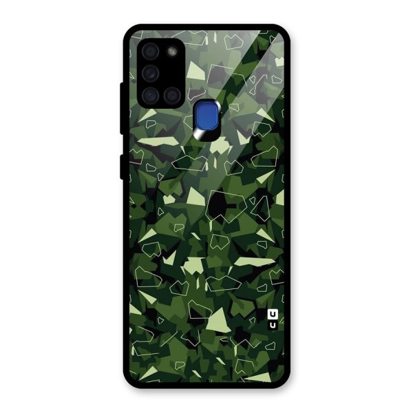 Army Shape Design Glass Back Case for Galaxy A21s