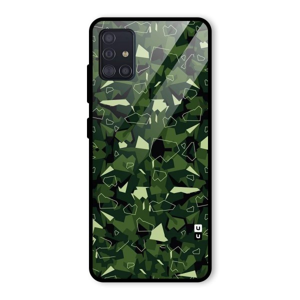 Army Shape Design Glass Back Case for Galaxy A51