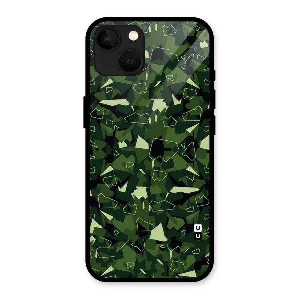 Army Shape Design Glass Back Case for iPhone 13