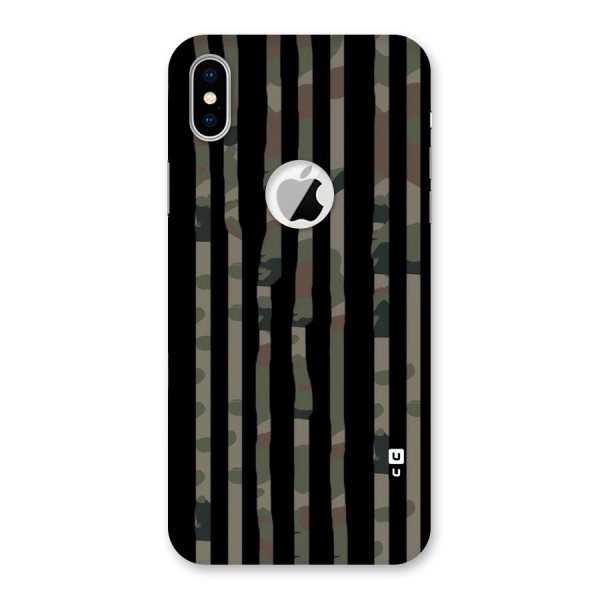 Army Stripes Back Case for iPhone XS Logo Cut