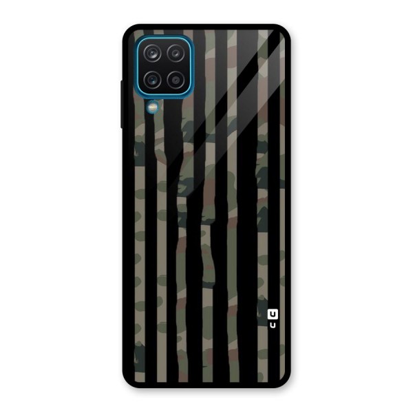 Army Stripes Glass Back Case for Galaxy A12