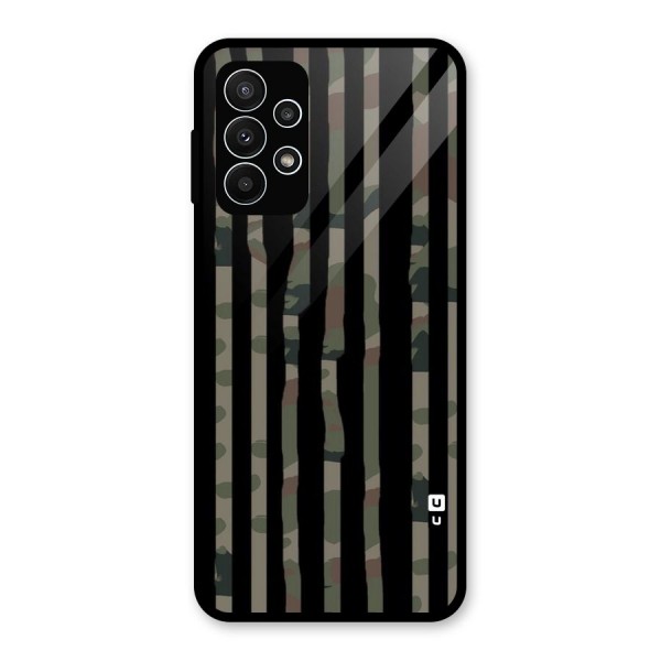 Army Stripes Glass Back Case for Galaxy A23