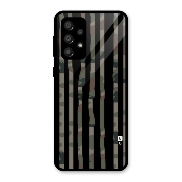 Army Stripes Glass Back Case for Galaxy A32